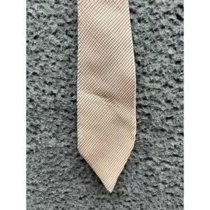 Thierry Mugler Paris Mens 100% Silk Textured Woven Designer Neck Tie‎ Peach 55"